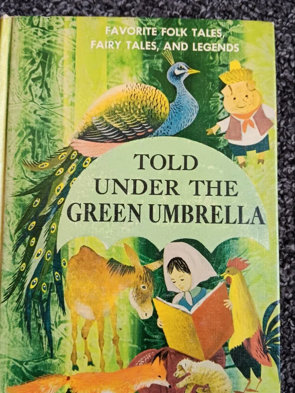 60s Fairycore 'Told Under the Green Umbrella' Fairy Tales Hardcover Cottage Book